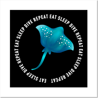 eat sleep dive repeat Posters and Art